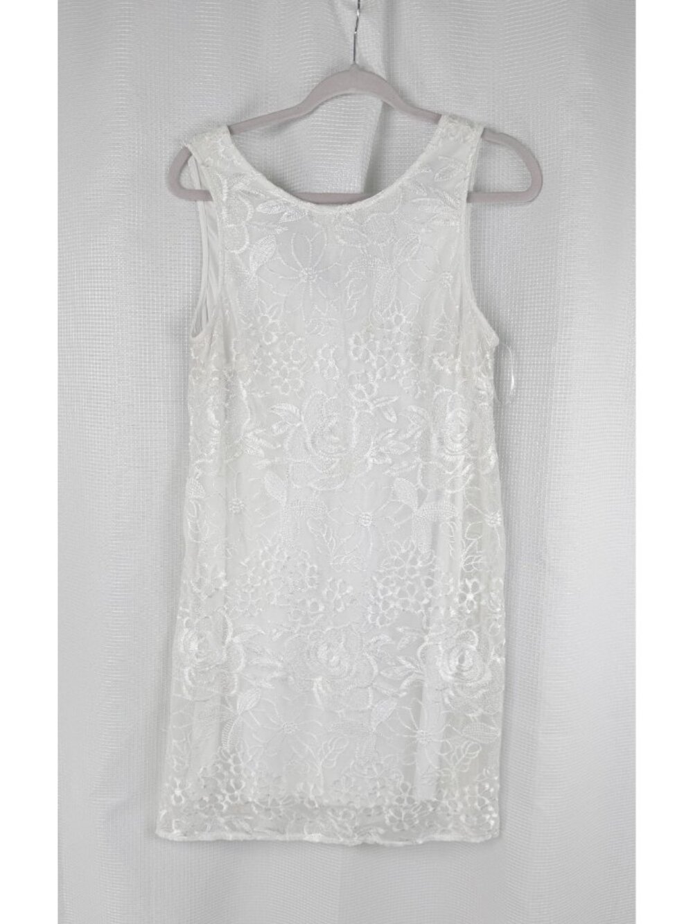 Madison Leigh Womens Lace Dress Size 12 White Black Tie Back Detail Sleeveless